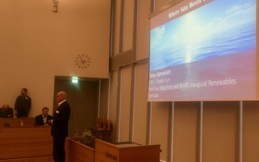 Ocean Sun presenting at Fearnley Securities and BAHR – Inaugural Renewables Seminar